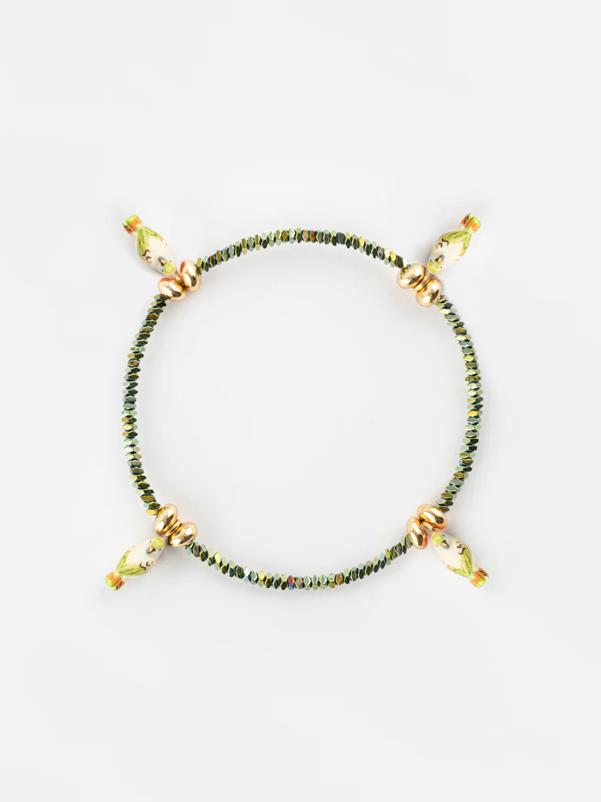 Bracelet perles d'hématite perruche - Image 4