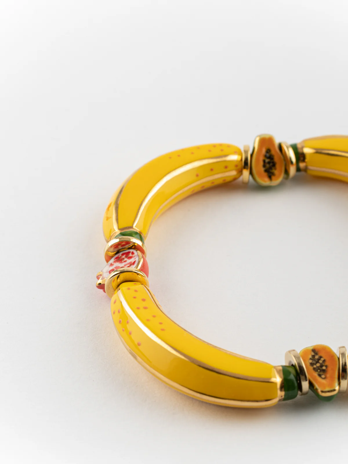 Bracelet fruits et perles bananes jaunes - Image 8