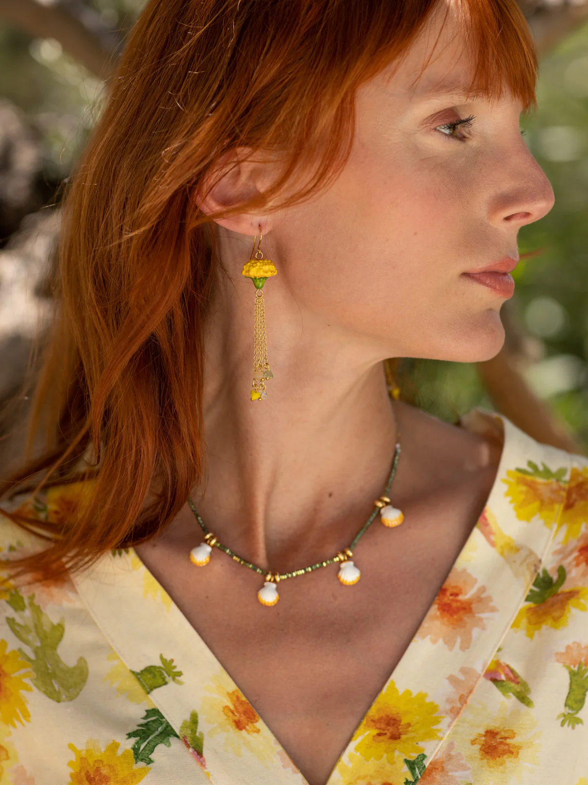 Boucles d'oreilles pissenlit et perles - Image 2