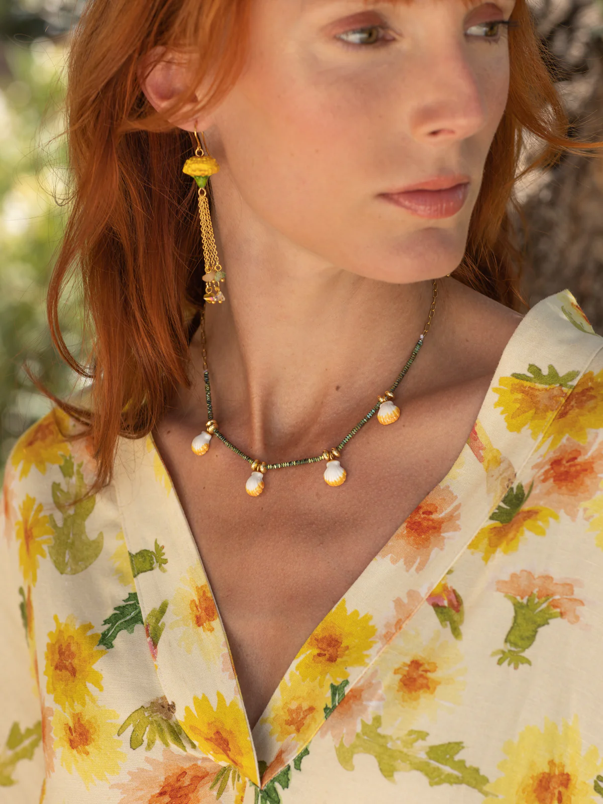 Boucles d'oreilles pissenlit et perles - Image 3