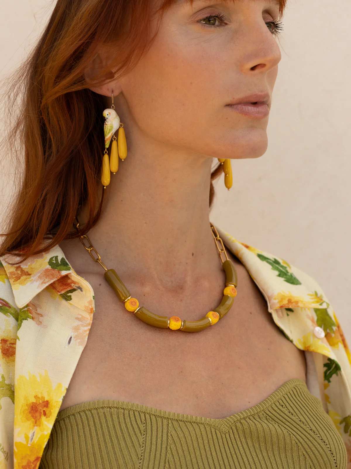Boucles d'oreilles perruche et gouttes - Image 2