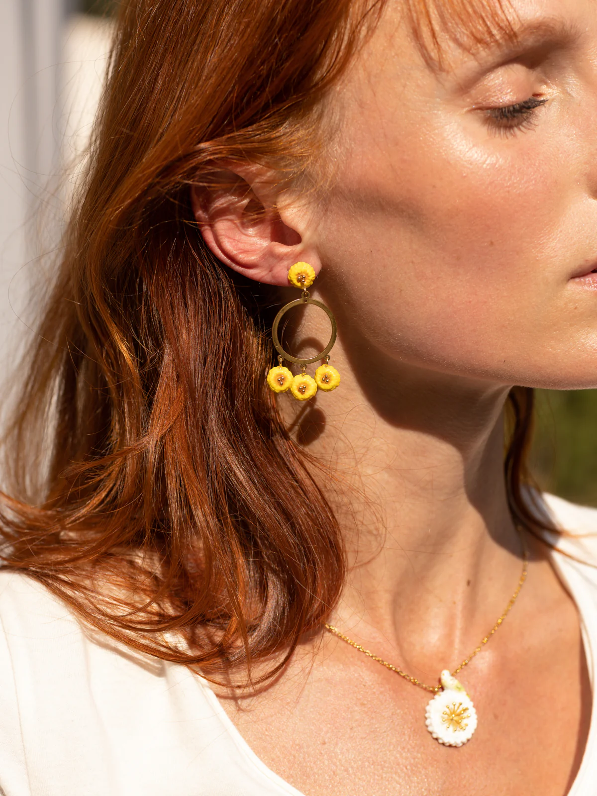 Boucles d'oreilles rondes pissenlit - Image 3