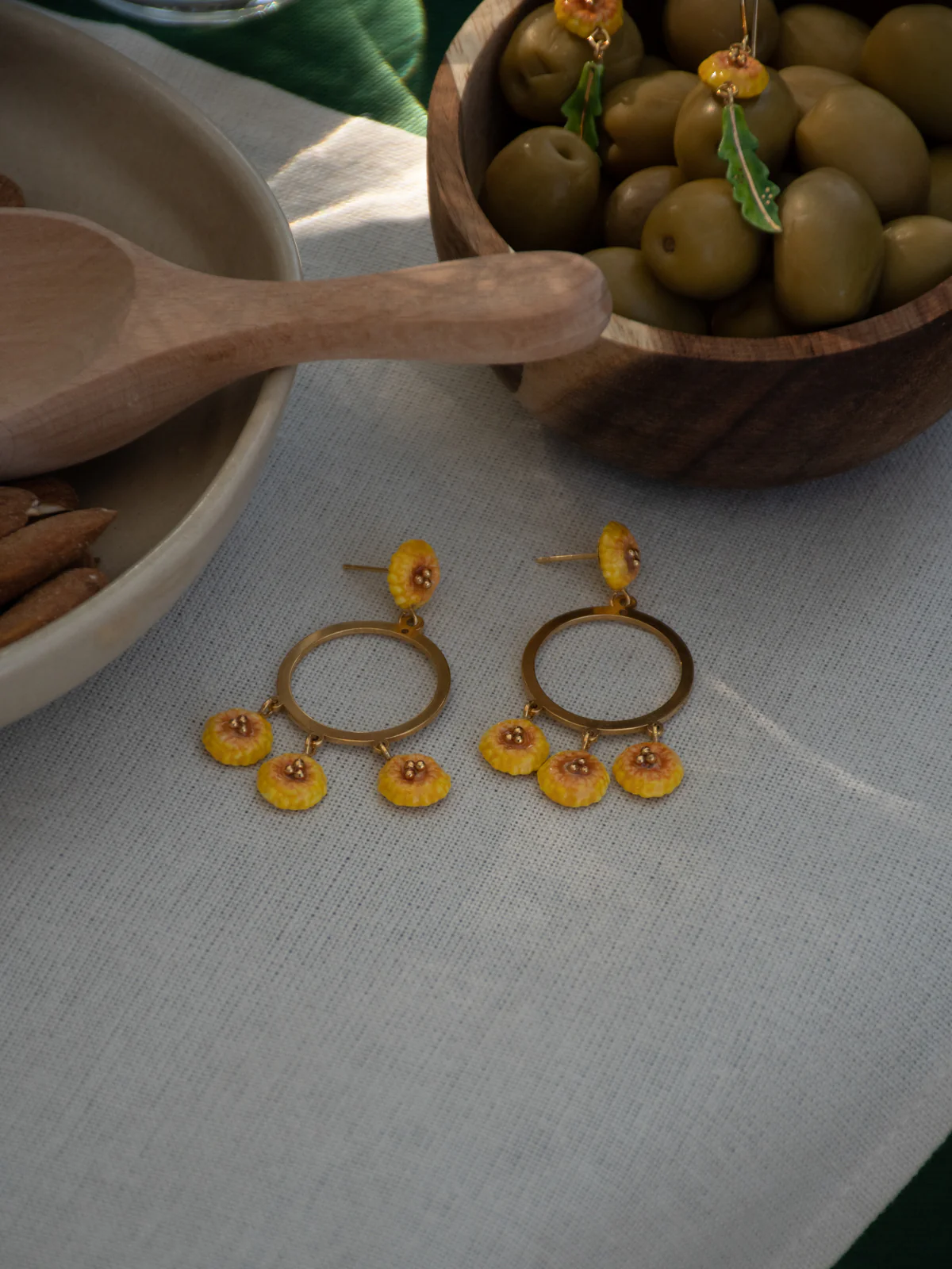 Boucles d'oreilles rondes pissenlit - Image 4