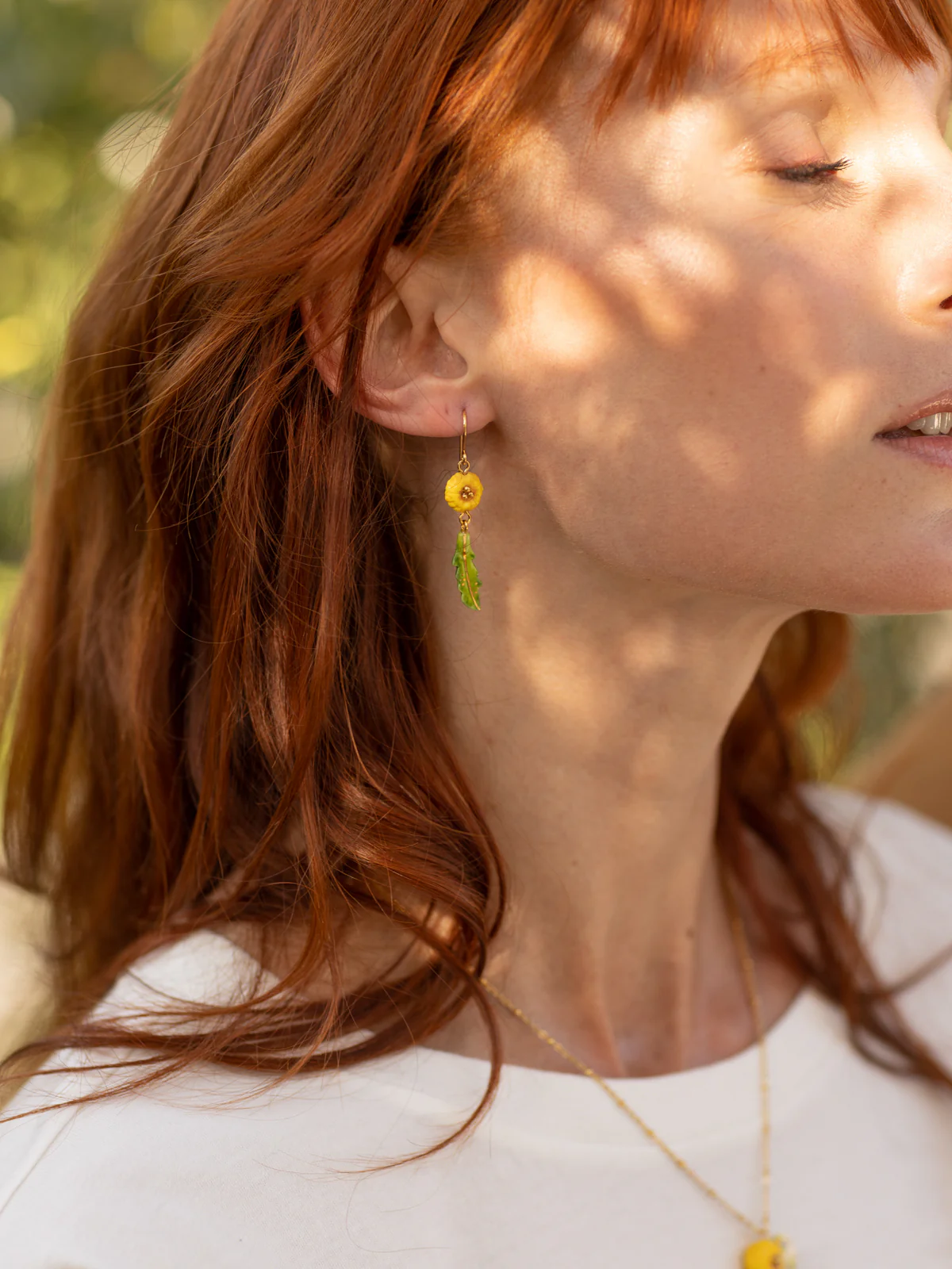 Boucles d'oreilles pissenlit et feuille - Image 3