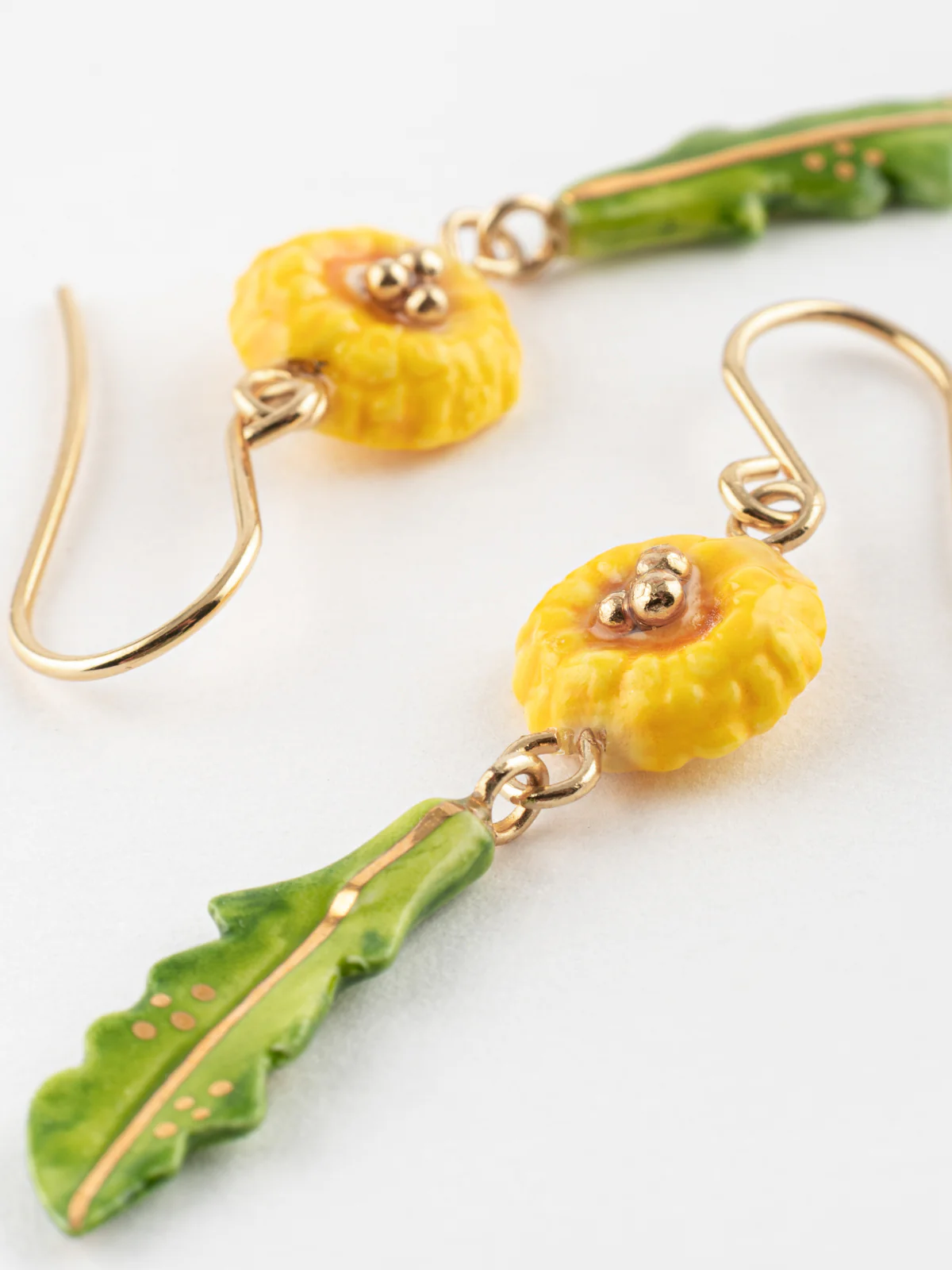 Boucles d'oreilles pissenlit et feuille - Image 6