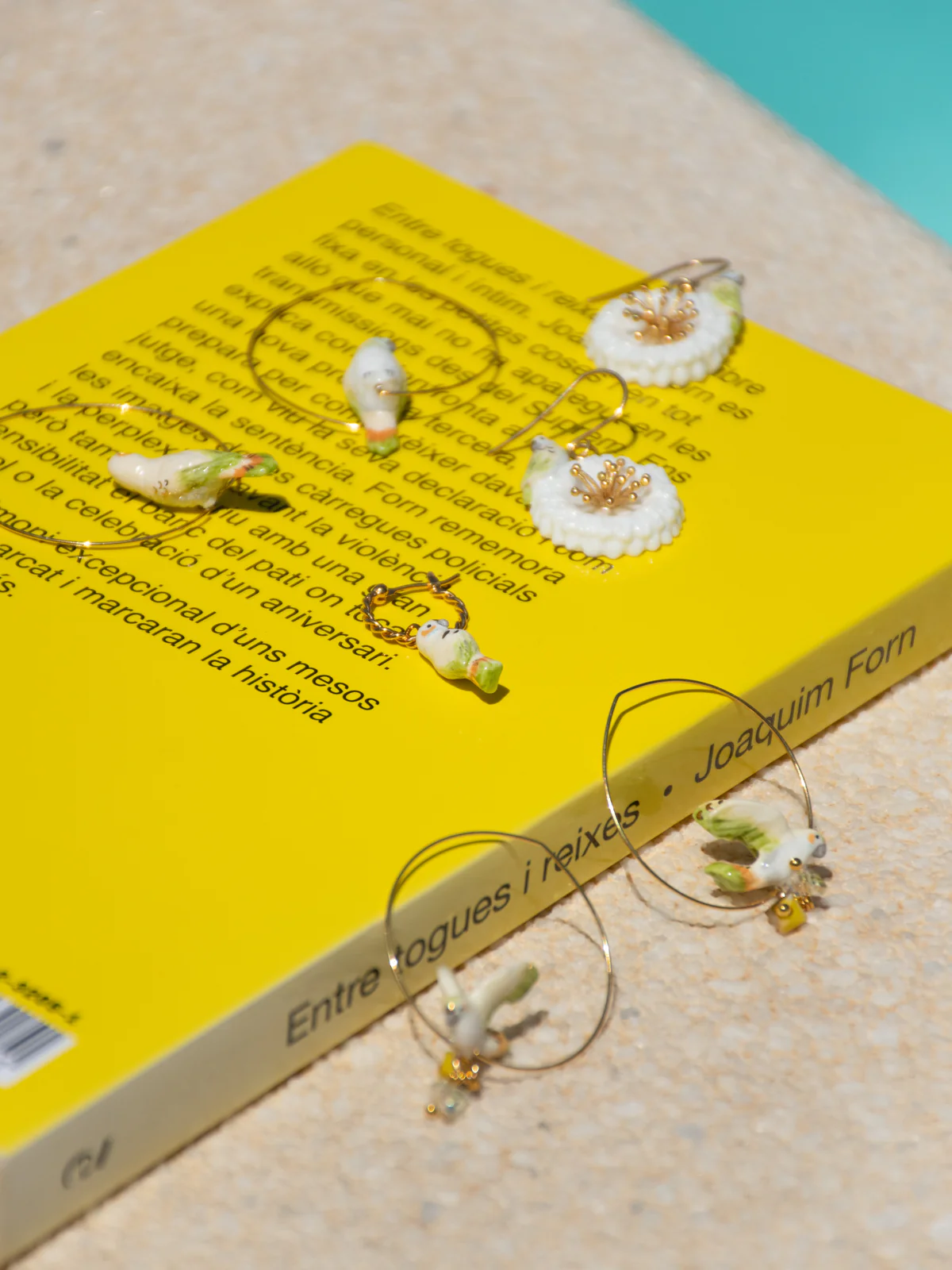 Boucles d'oreilles perruche sur pissenlit blanc - Image 3