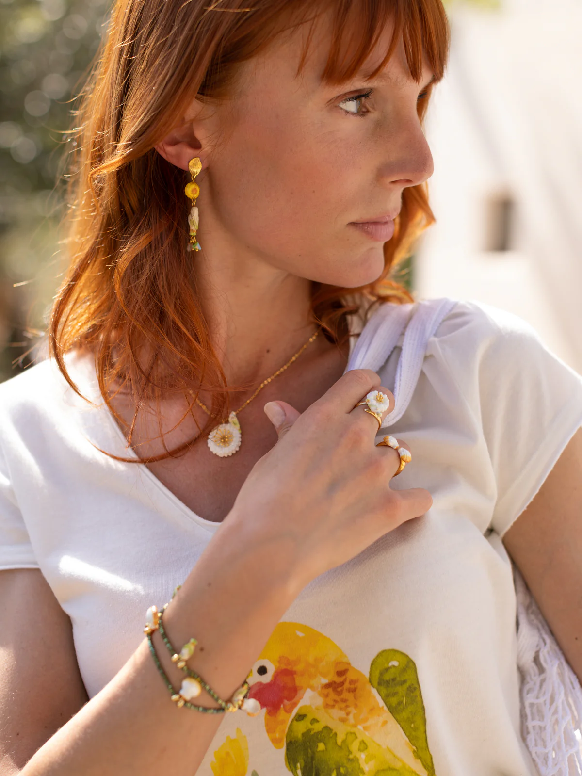 Boucles d'oreilles perruche et pampilles - Image 3