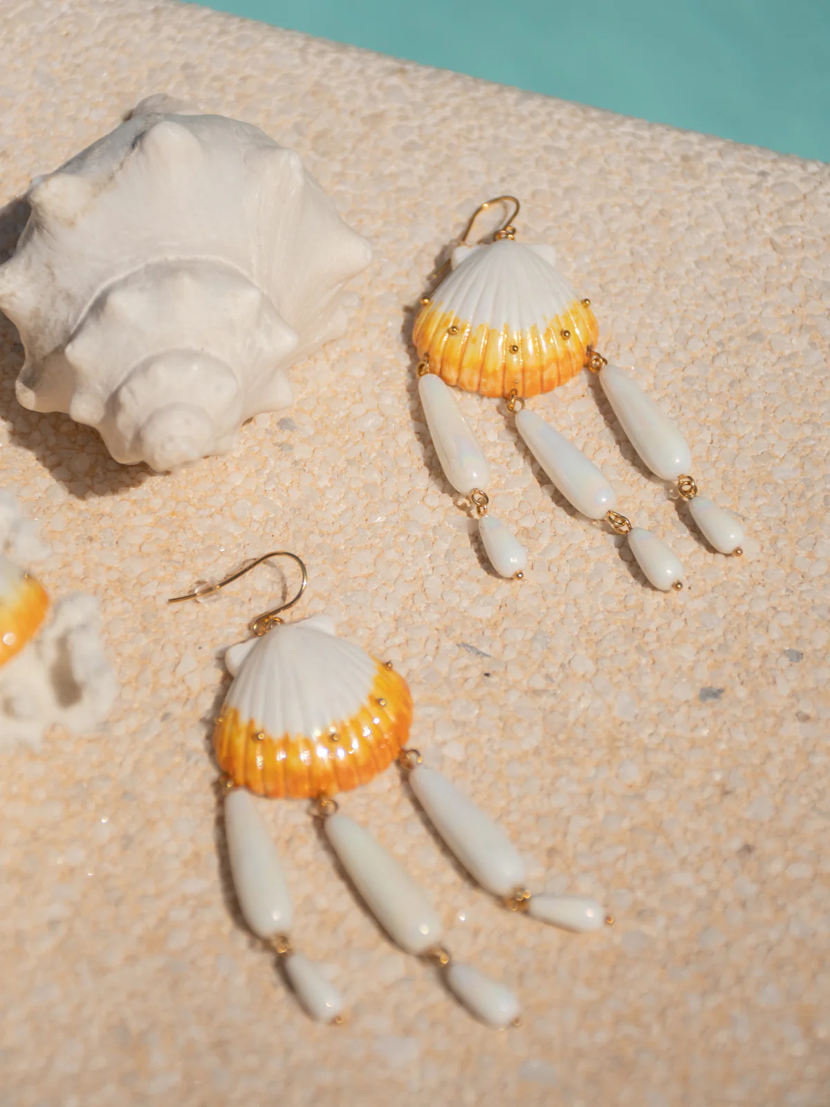 Boucles d'oreilles coquillage & gouttes - Image 5