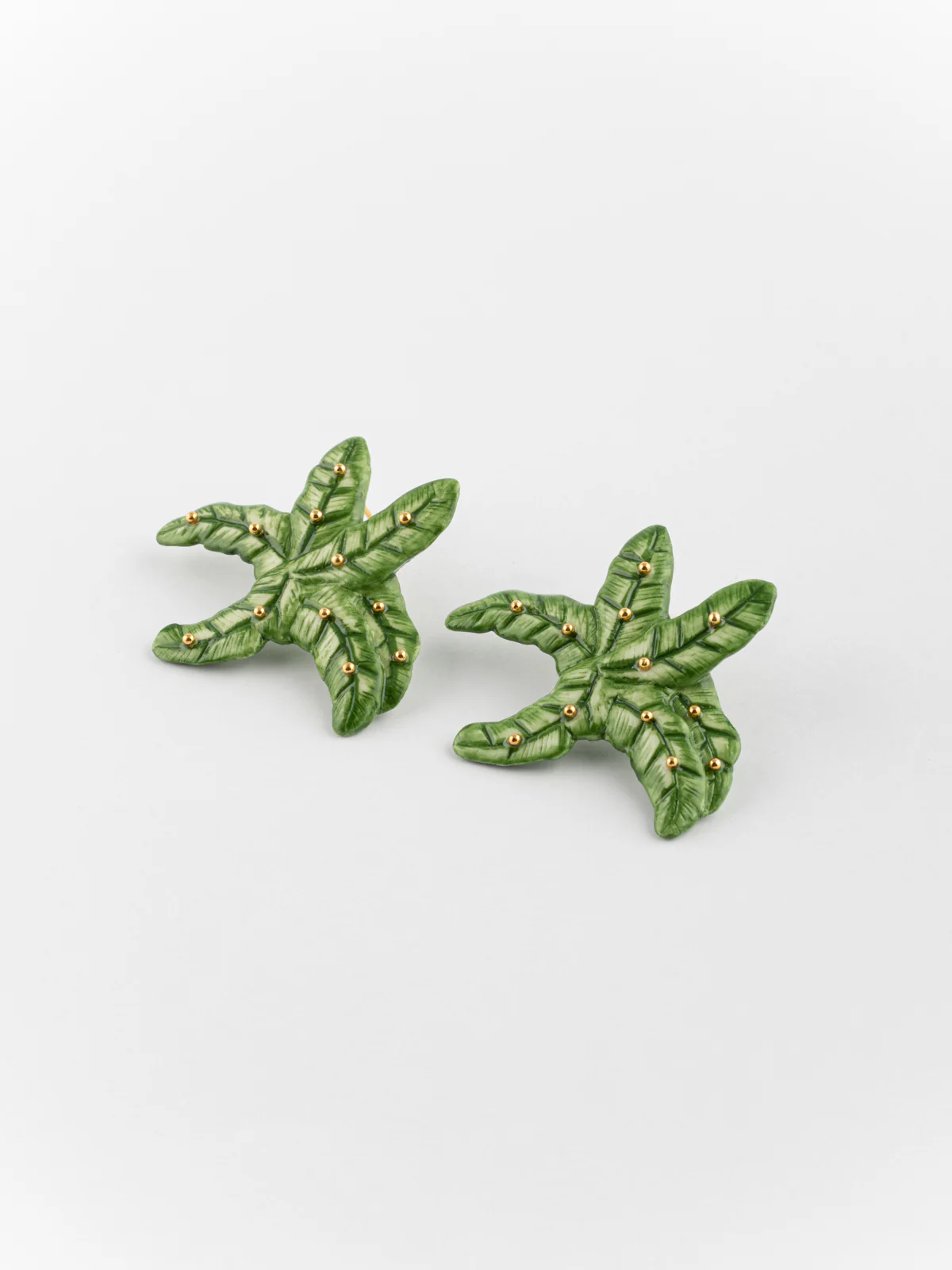 Boucles d'oreilles puces - Feuilles de bananier maxi