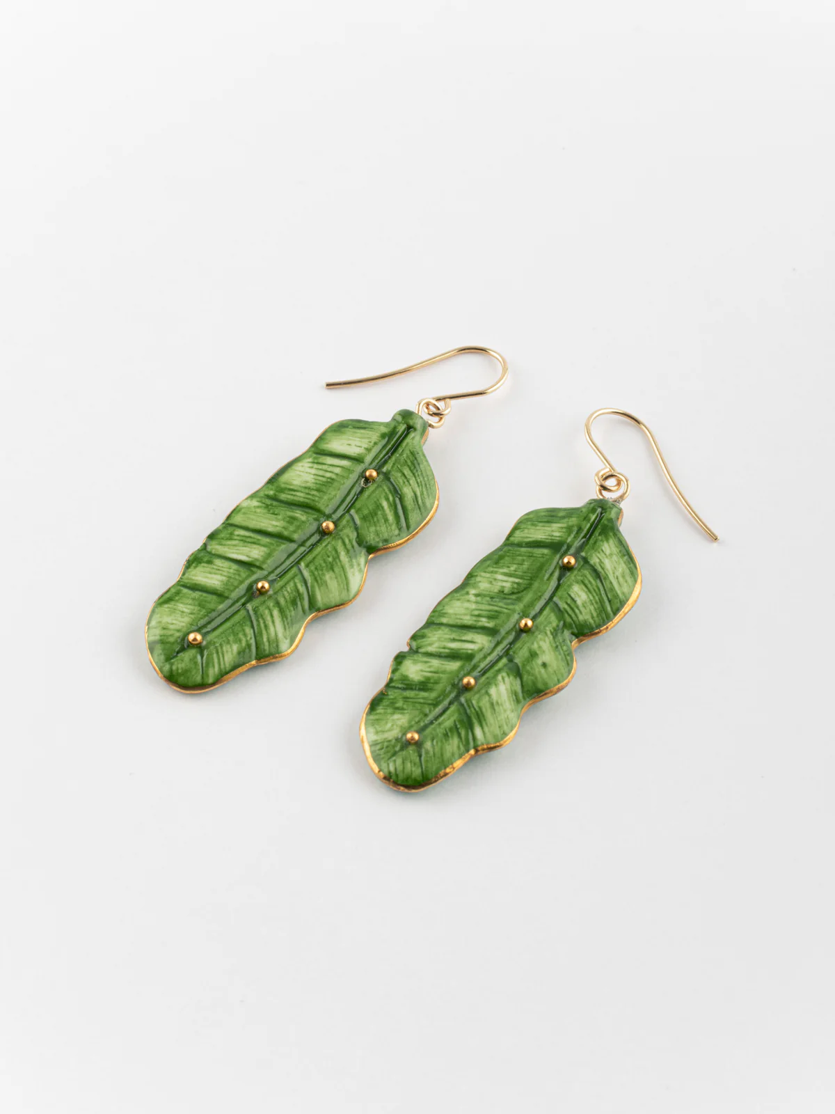 Boucles d'oreilles feuille de bananier