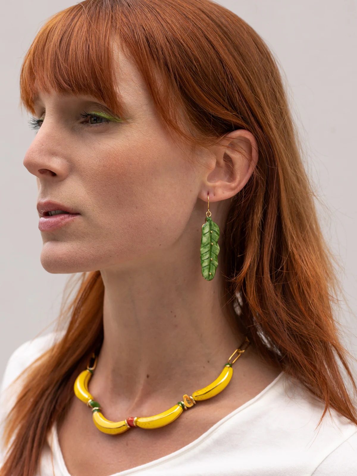 Boucles d'oreilles feuille de bananier - Image 3