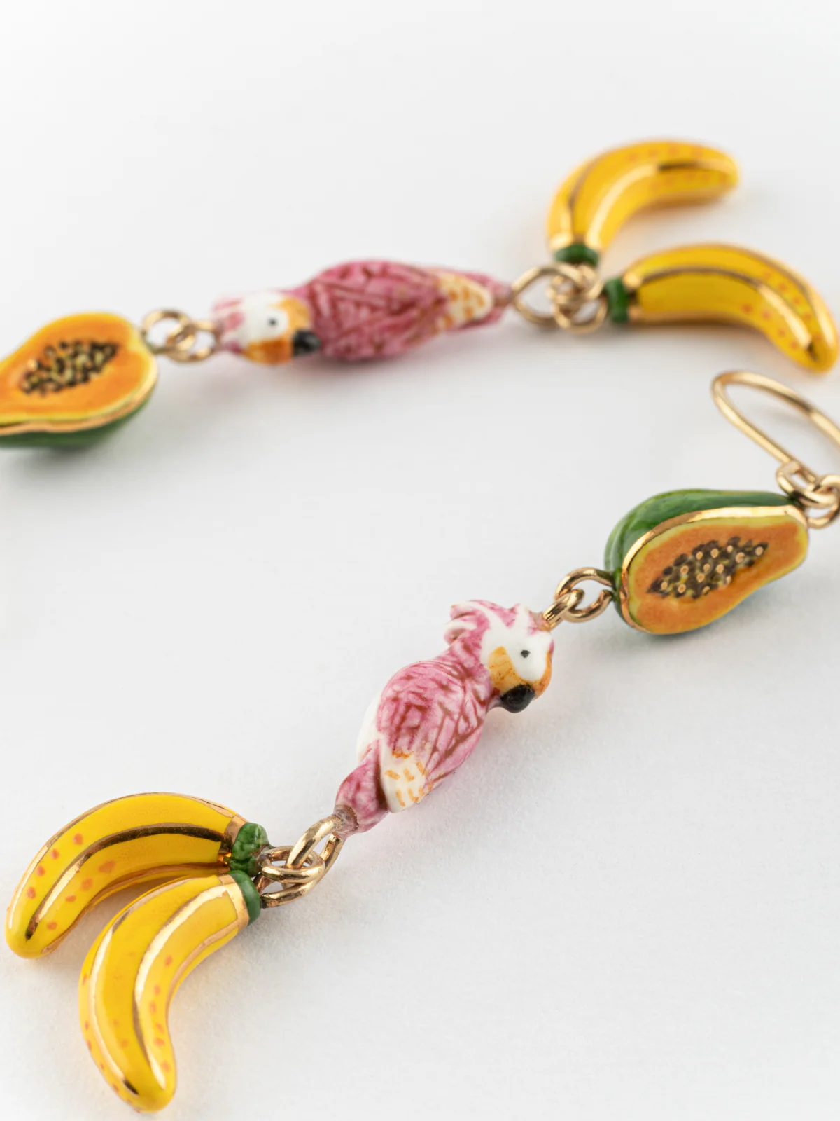Boucles d'oreilles cacatoès et fruits - Image 3