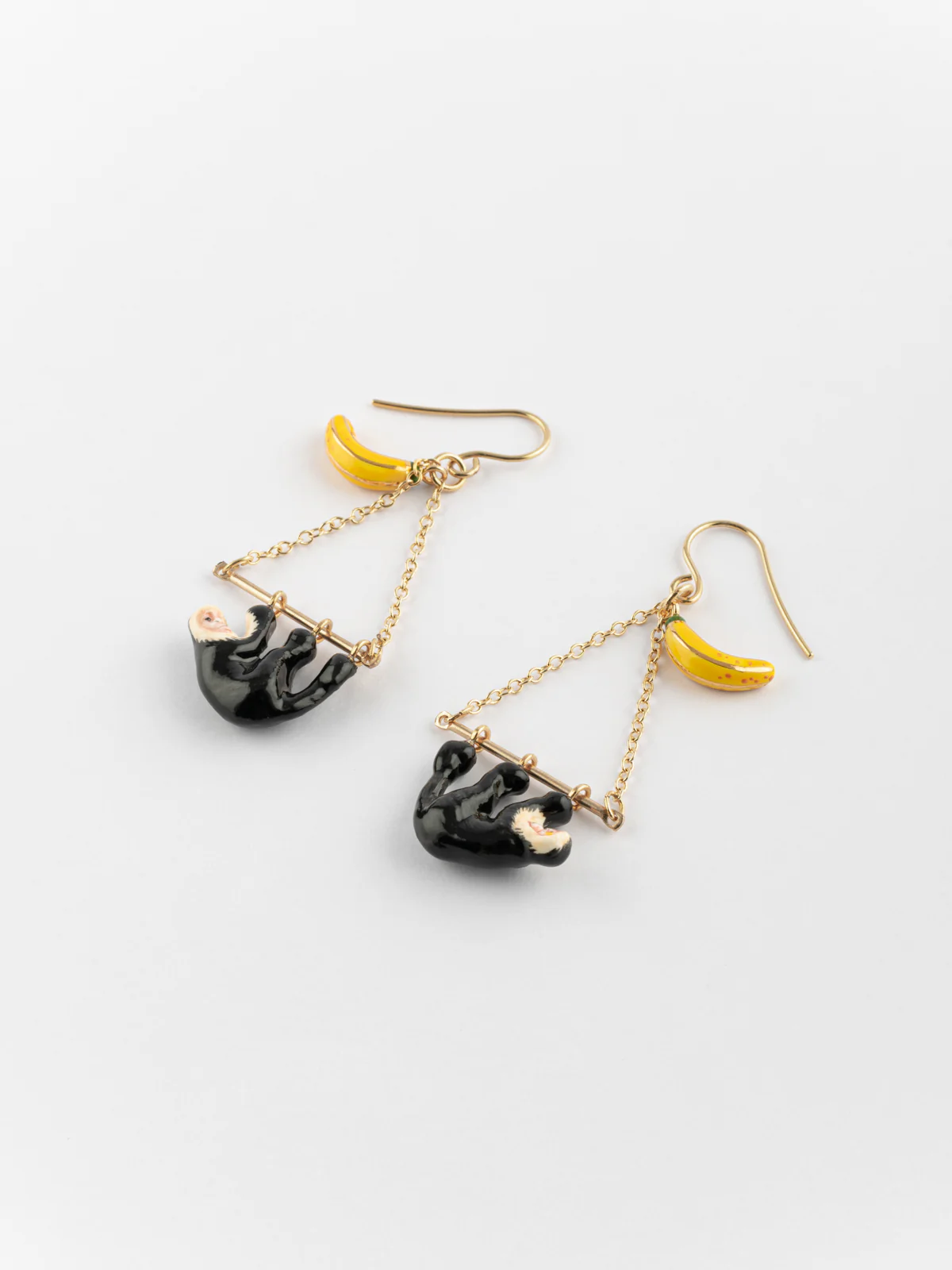 Boucles d'oreilles triangles capucin & banane