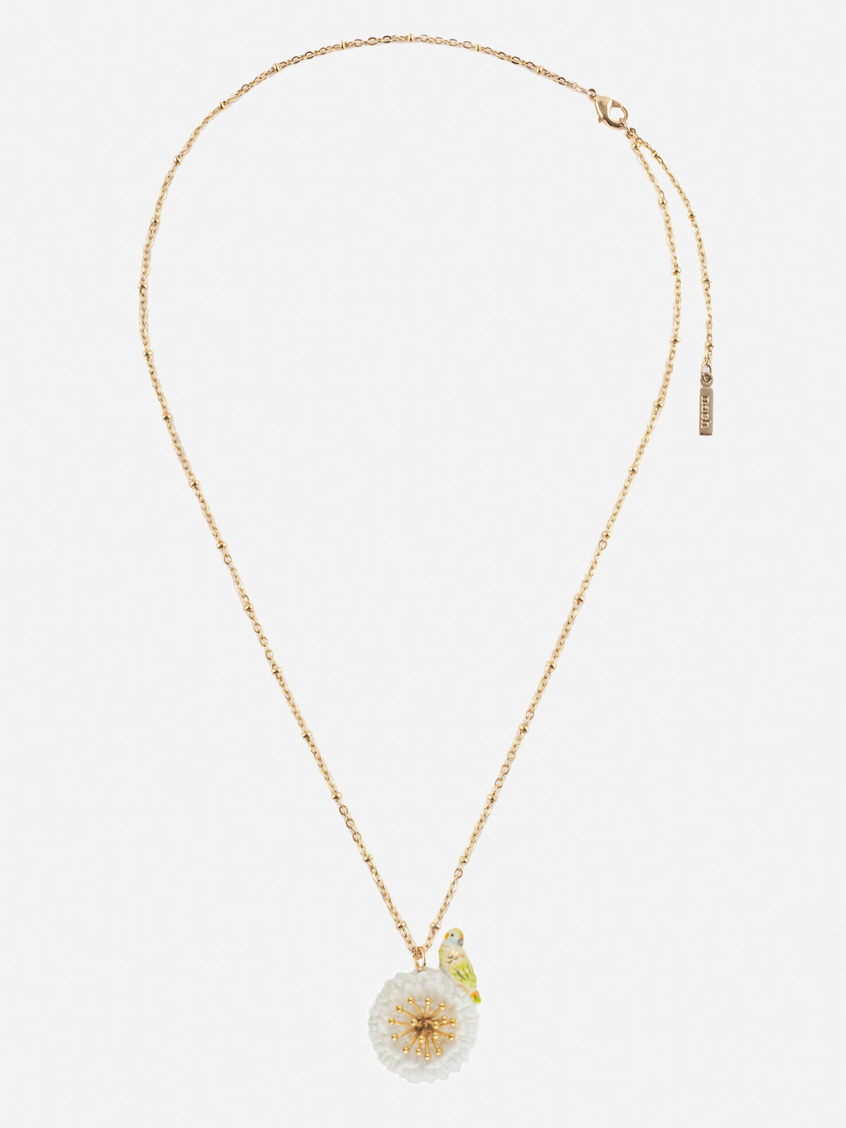 Collier perruche sur pissenlit blanc - Image 7