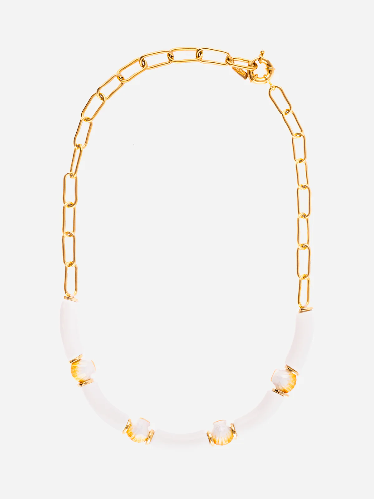 Collier coquillages et perles blanches - Image 5