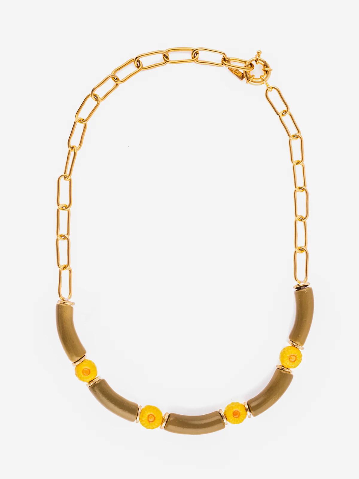Collier pissenlits & perles vertes - Image 7