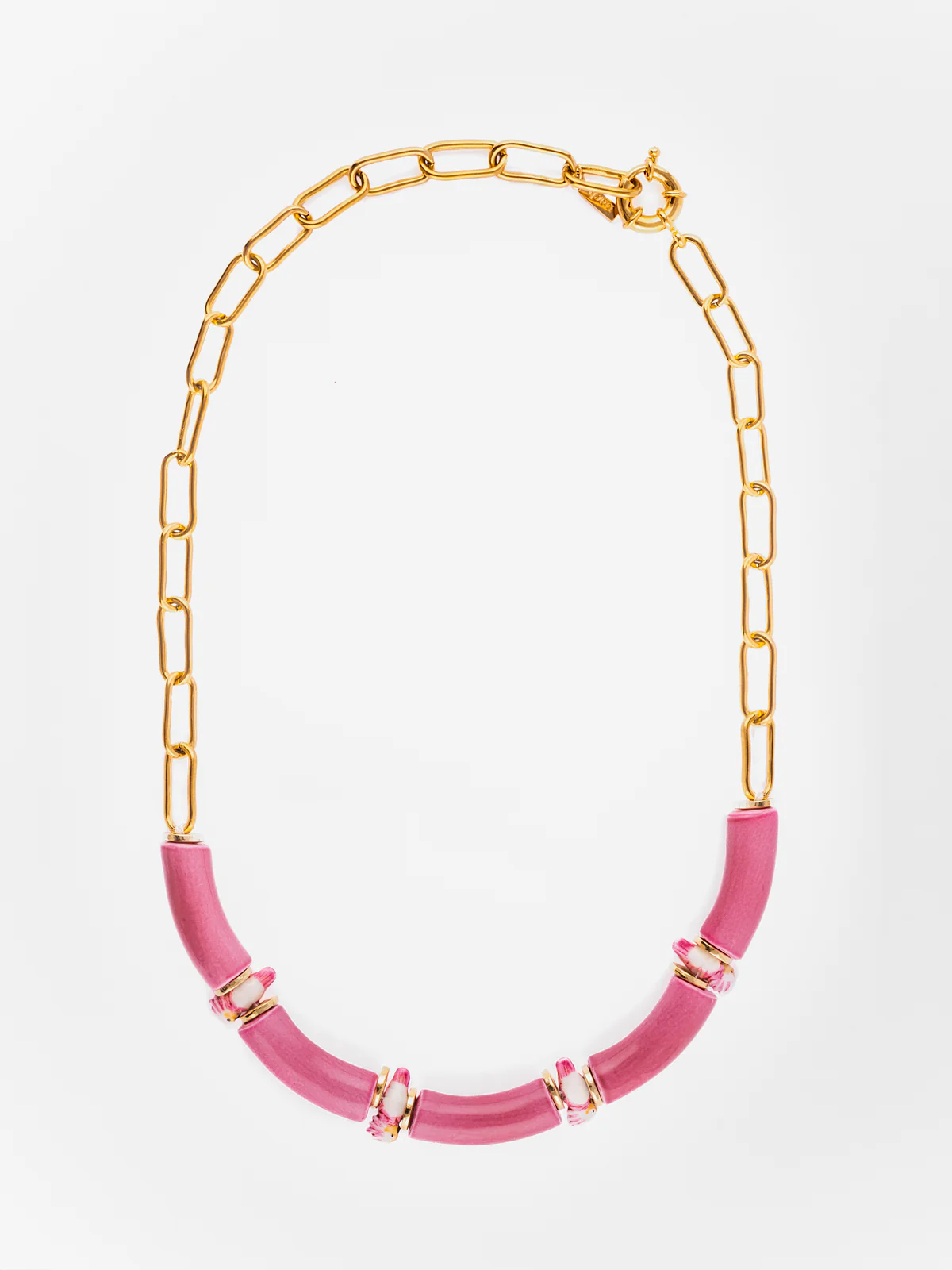 Collier cacatoès et perles roses - Image 5