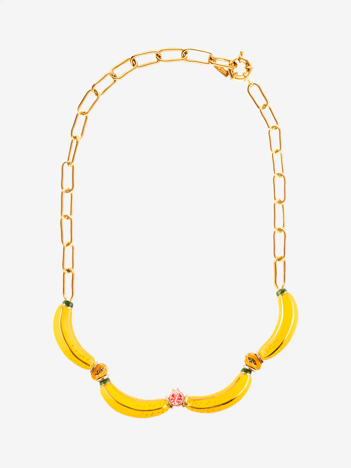 Collier fruits et perles bananes jaunes - Image 5