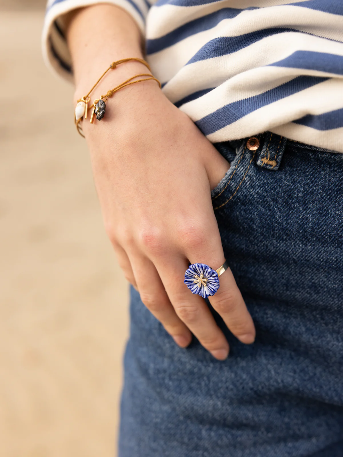 Bague chardon bleu - Image 3