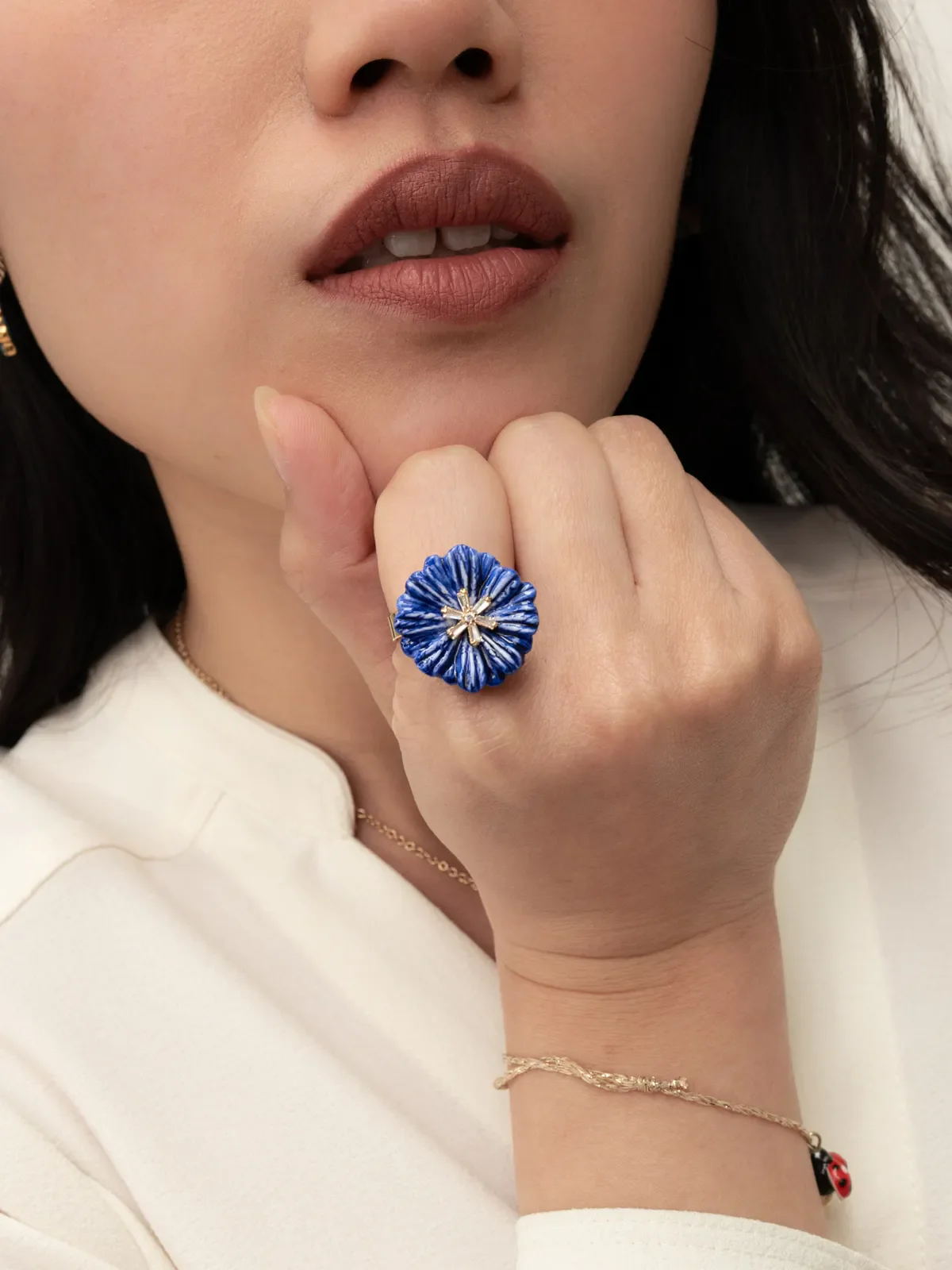 Bague chardon bleu - Image 4