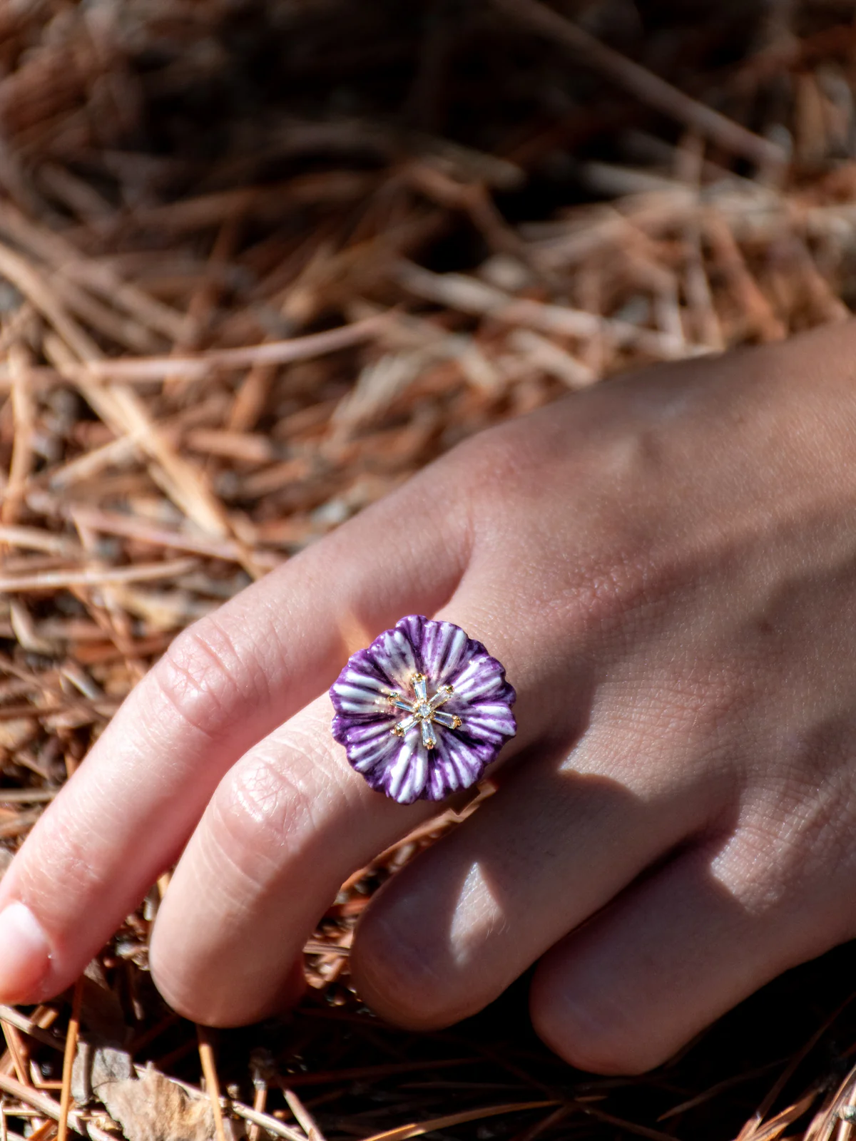 Bague chardon violet - Image 3