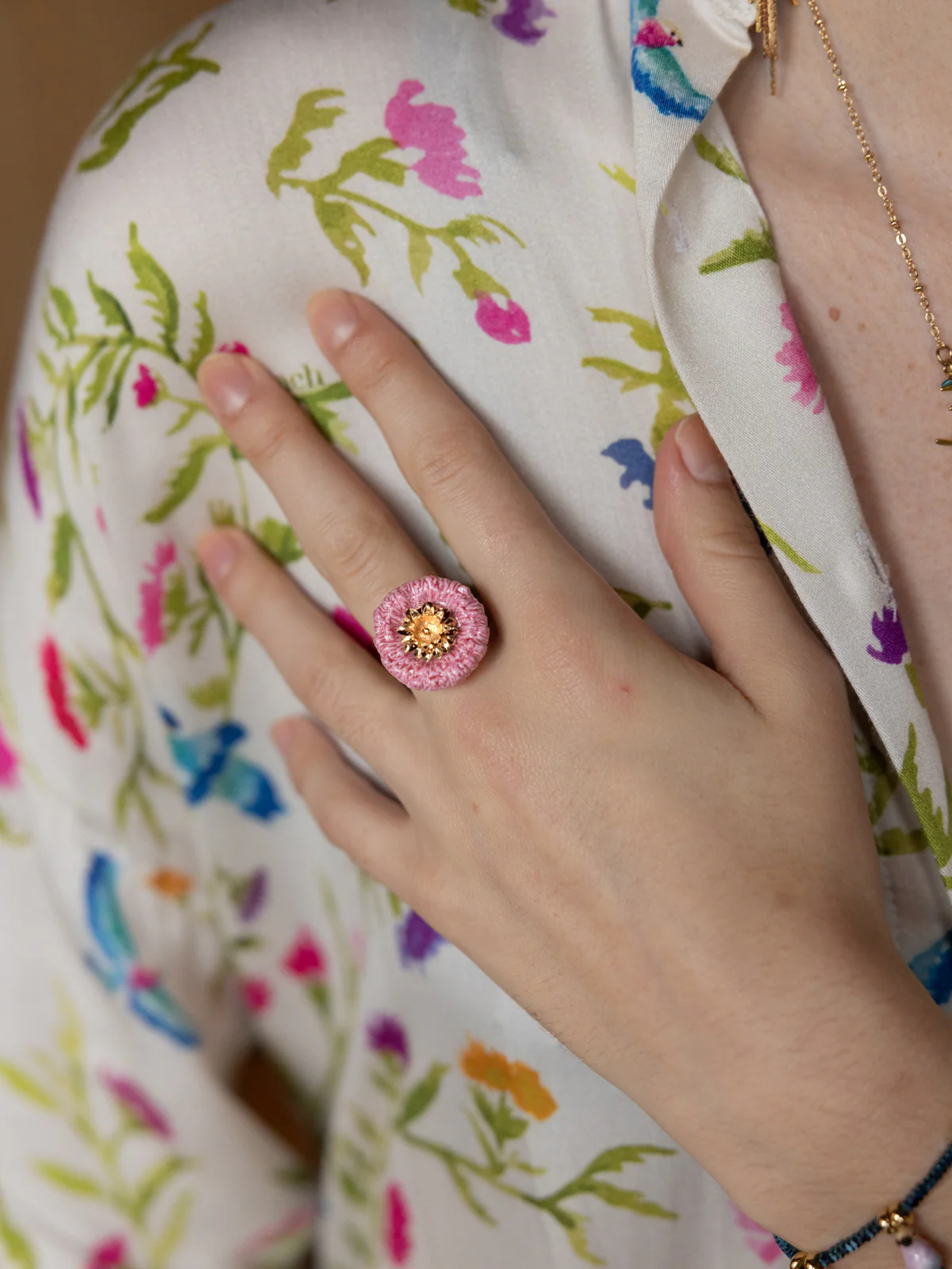 Bague chardon rose - Image 2