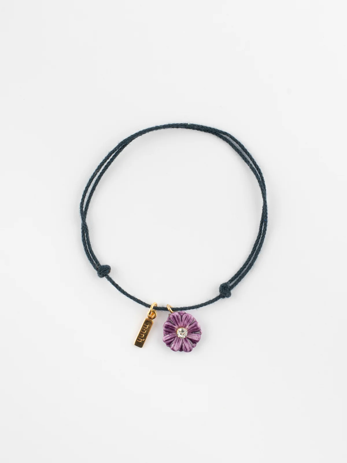 Bracelet cordon chardon violet