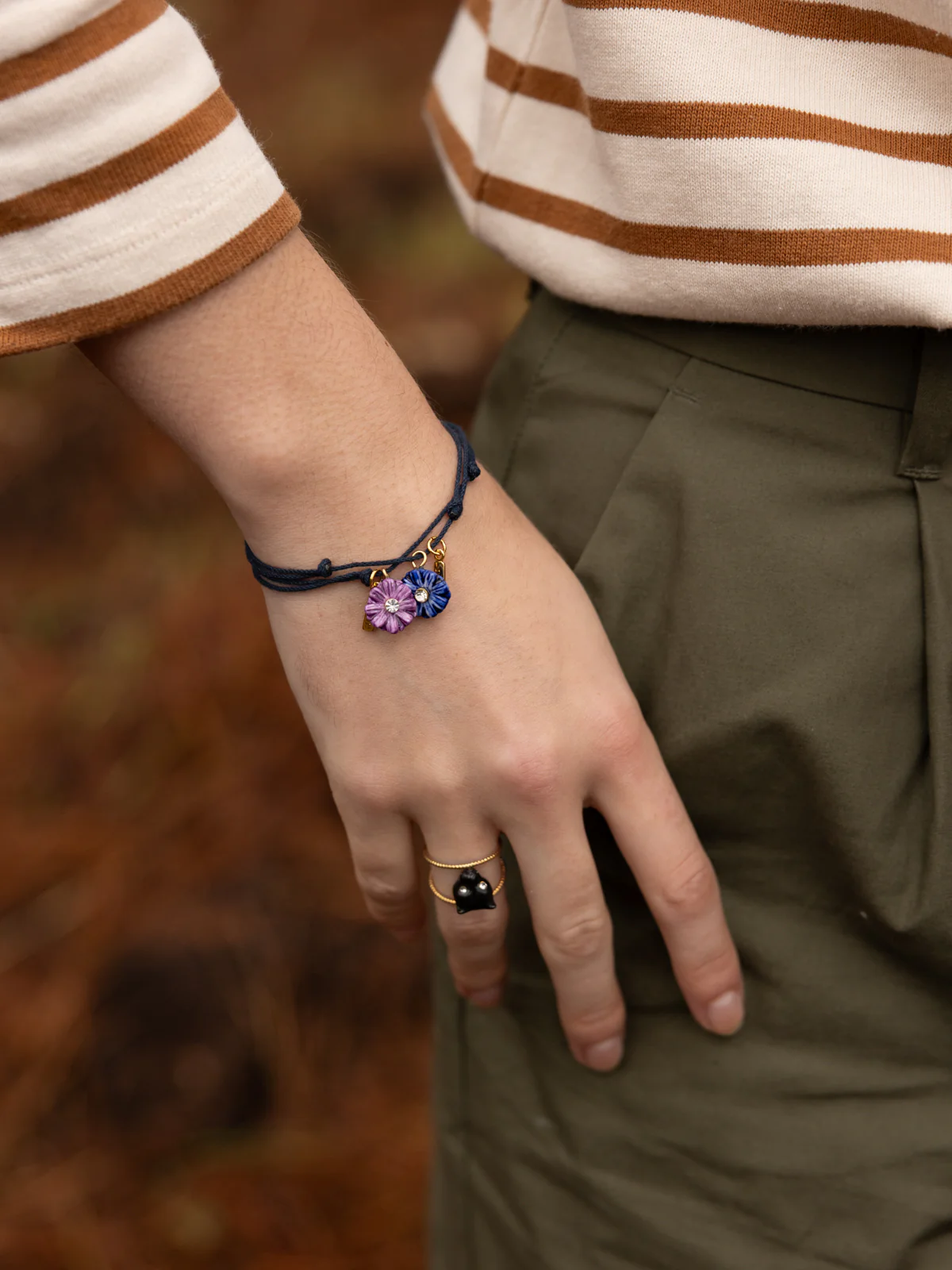 Bracelet cordon chardon violet - Image 2