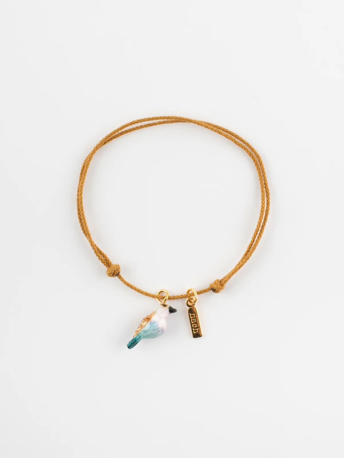 Bracelet cordon oiseau Rollier