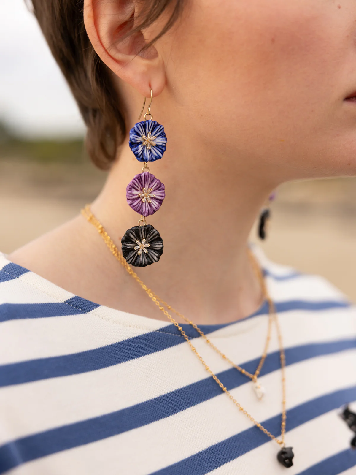Boucles d'oreilles pendantes grands chardons - Image 2