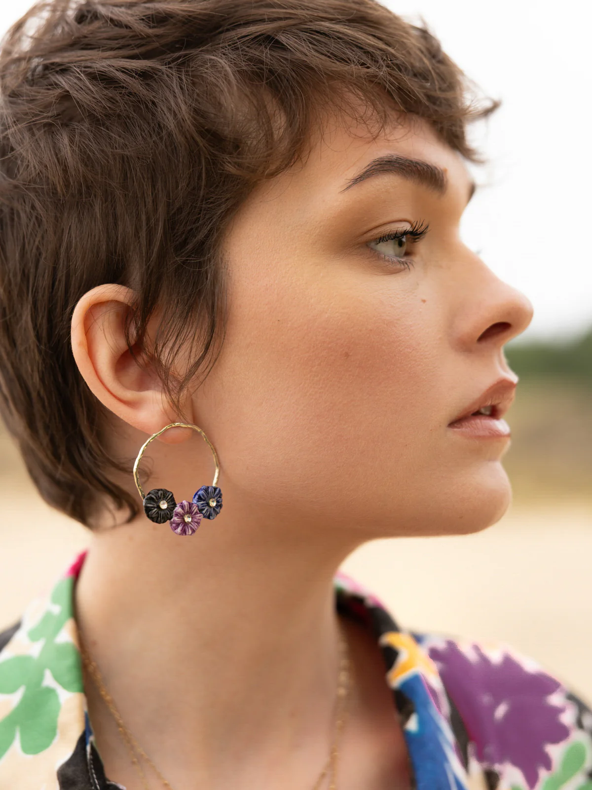 Boucles d'oreilles rondes chardons - Image 2