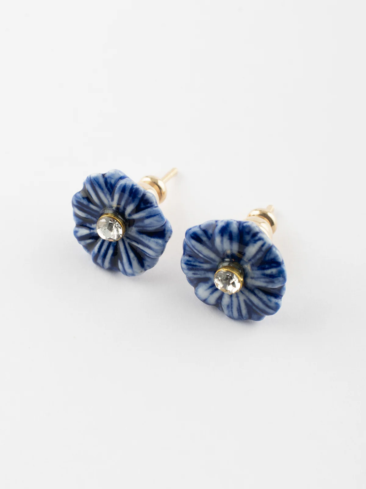 Boucles d'oreilles puces - Chardon bleu