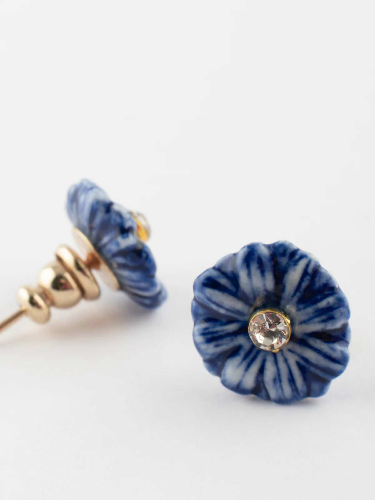 Boucles d'oreilles puces - Chardon bleu - Image 3
