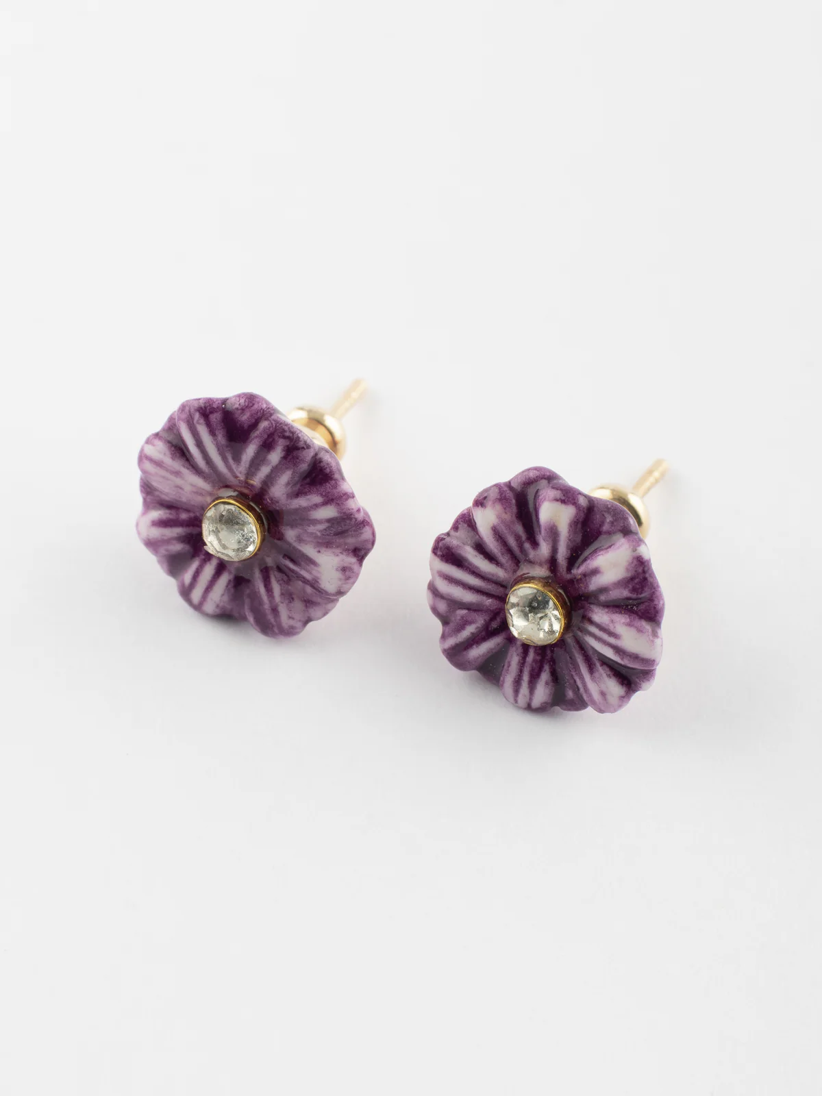 Boucles d'oreilles puces - Chardon violet