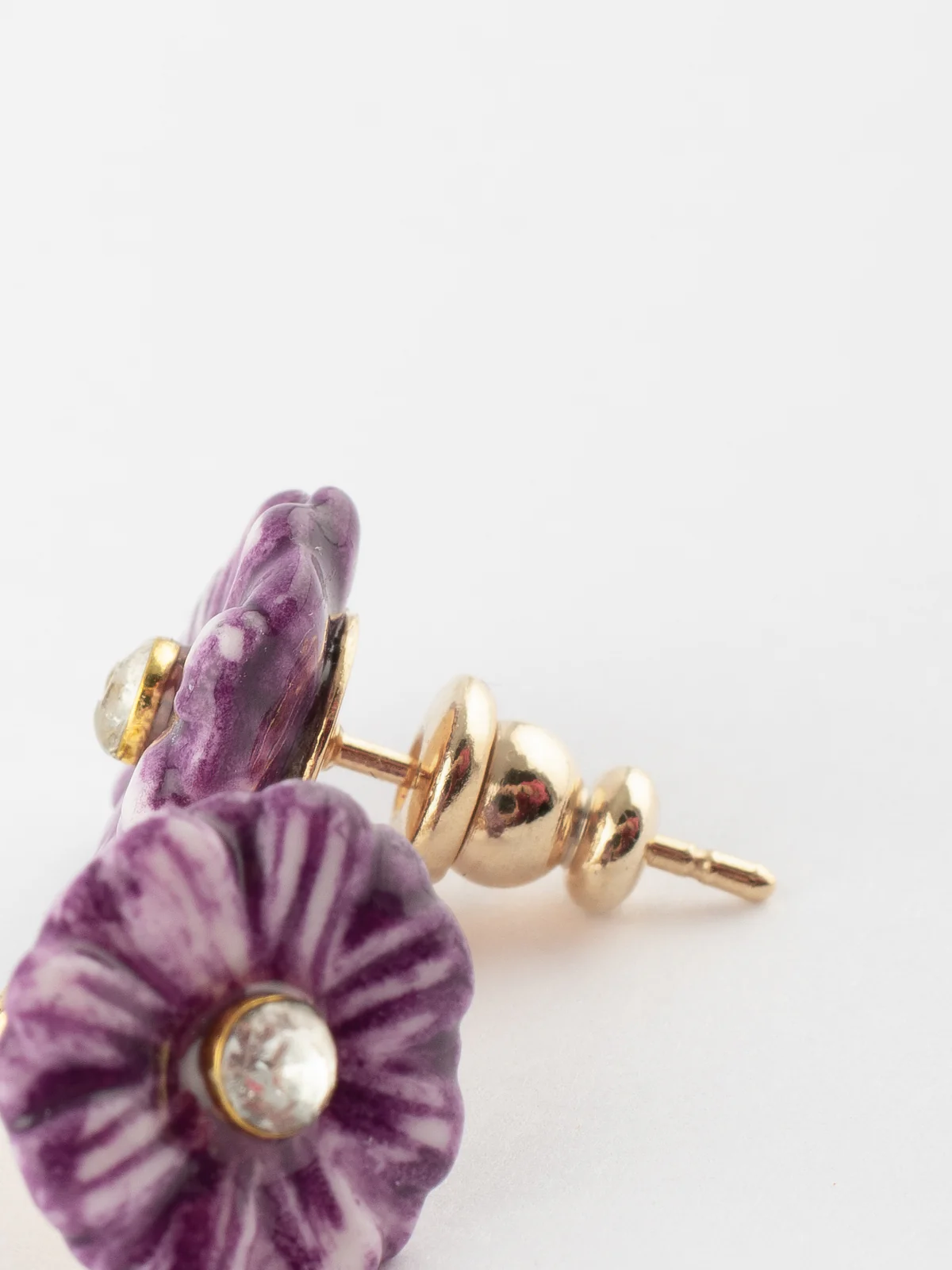 Boucles d'oreilles puces - Chardon violet - Image 3