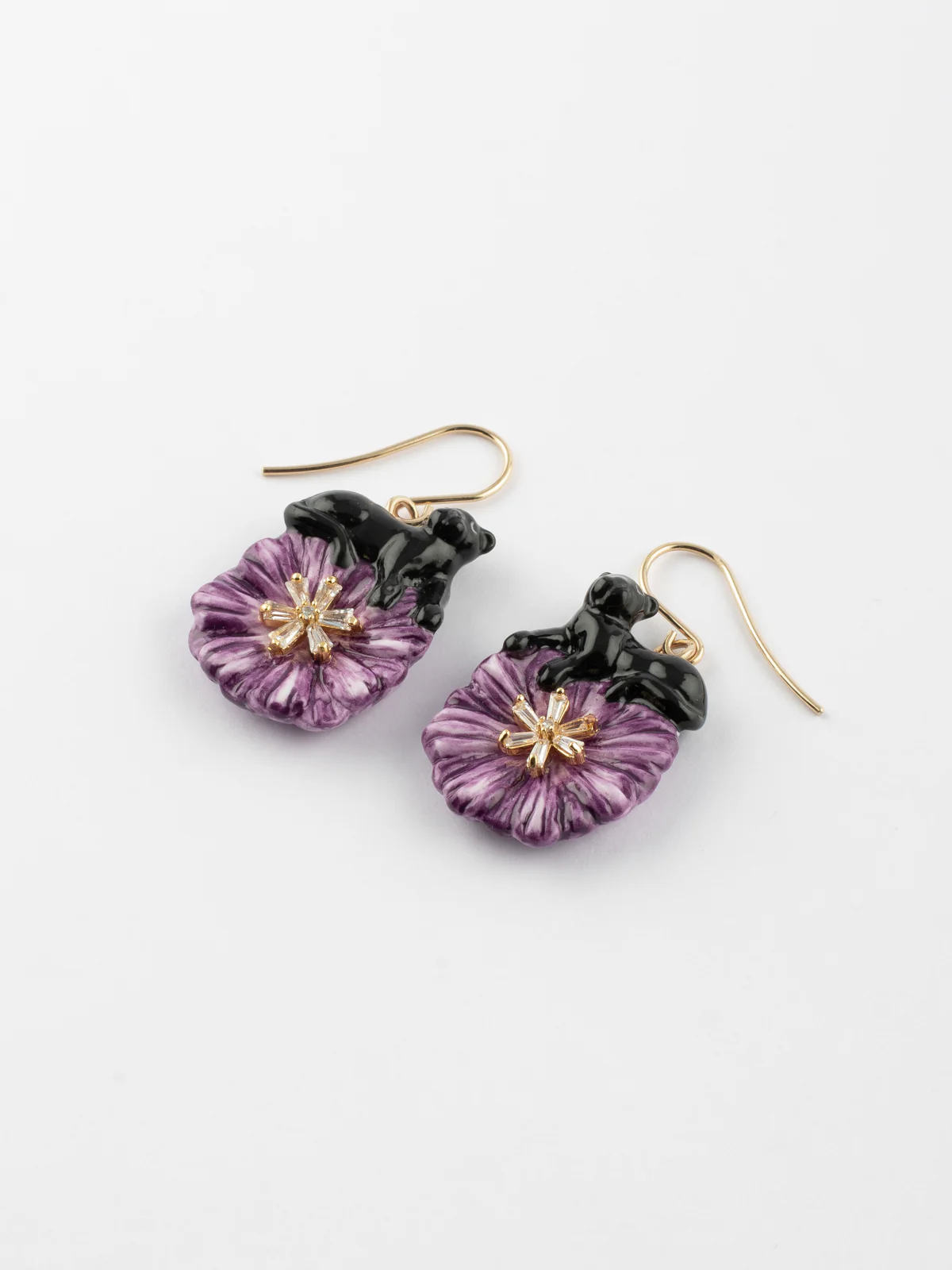 Boucles d'oreilles chardon & panthère noire