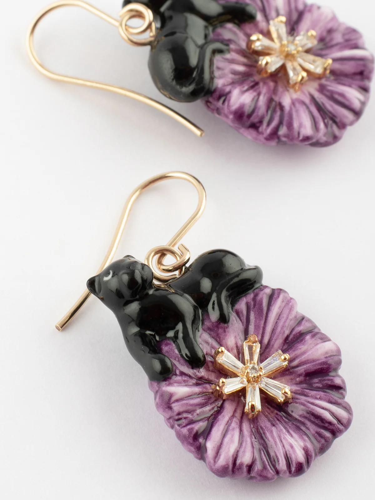 Boucles d'oreilles chardon & panthère noire - Image 4