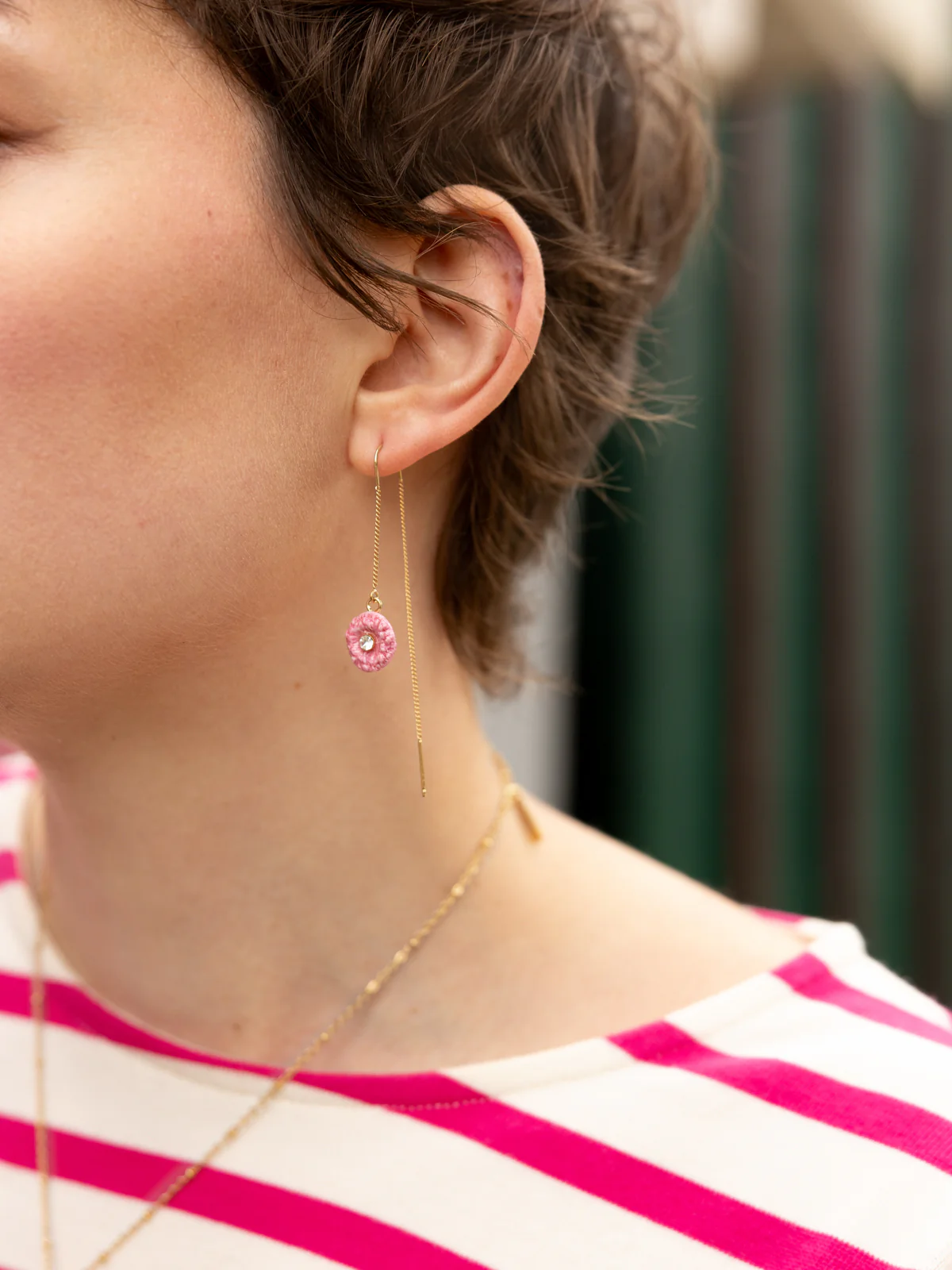 Longues boucles d'oreilles chardon et oiseau - Image 2
