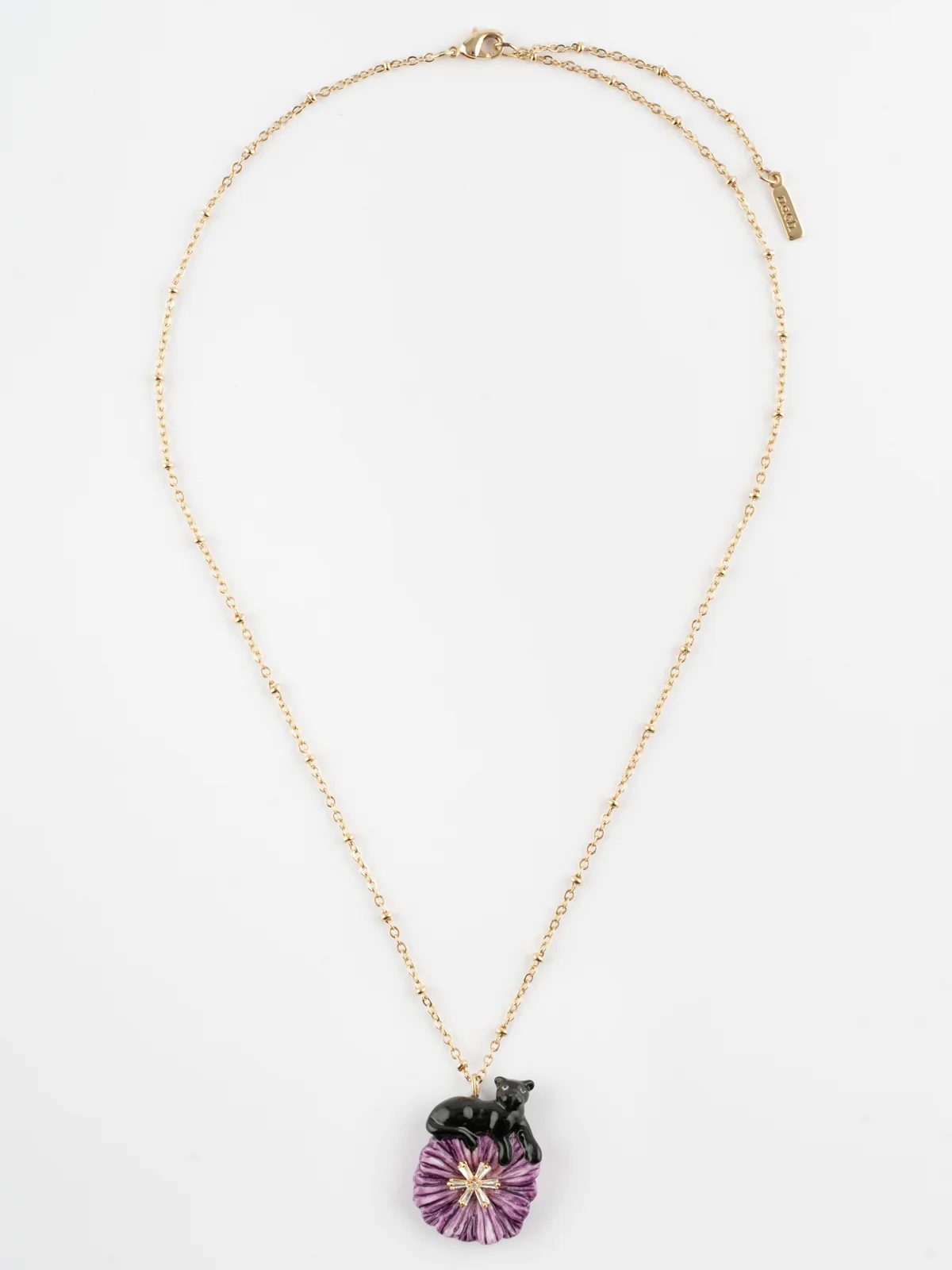 Collier chardon violet & panthère noire - Image 4