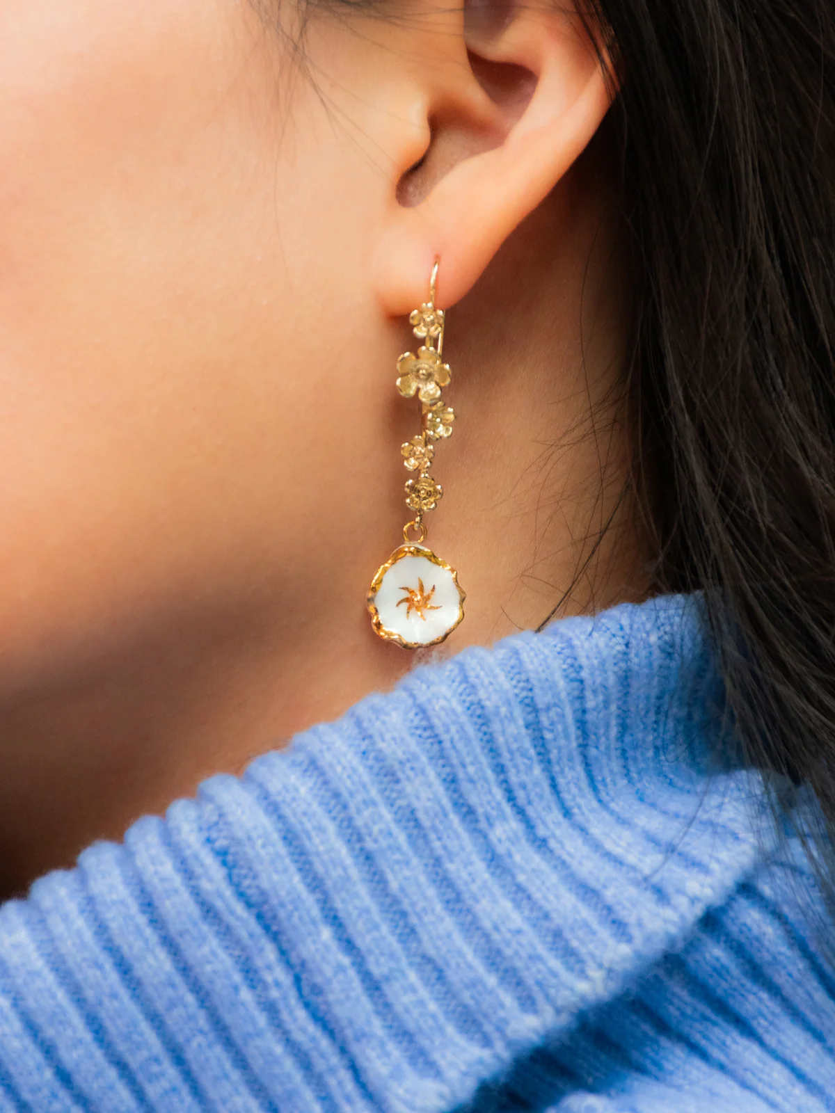 Boucles d'oreilles fleur des neiges - Arctique - Image 2