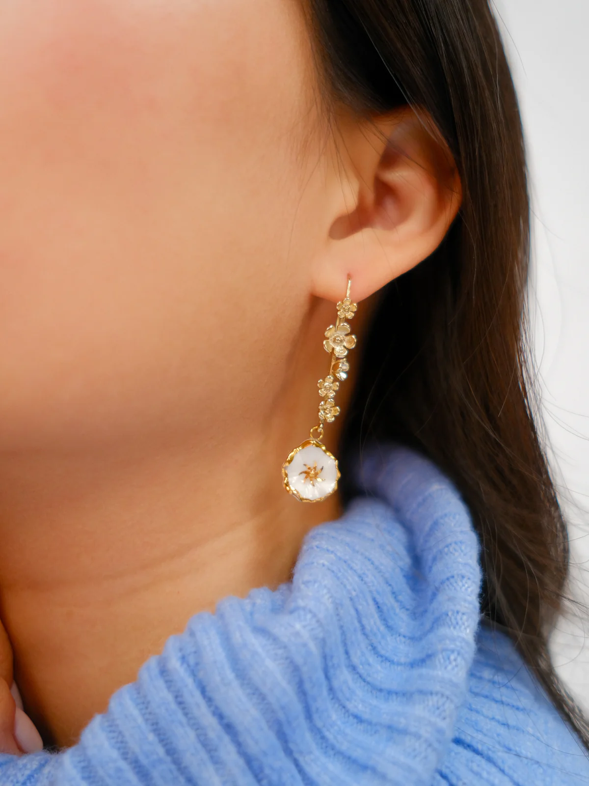 Boucles d'oreilles fleur des neiges - Arctique - Image 3