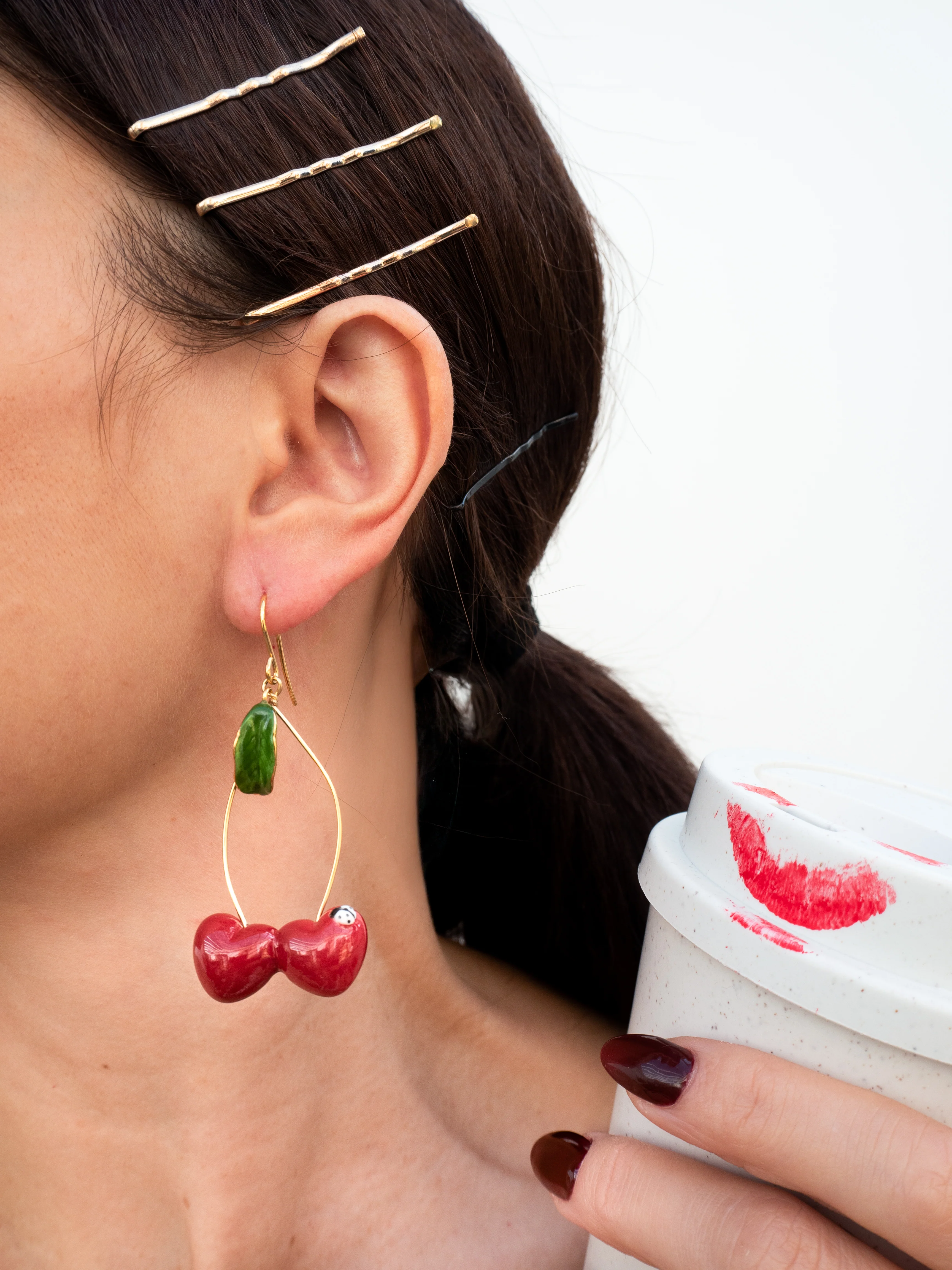 Boucles d'oreilles pendantes cerises - Chérie Cherry