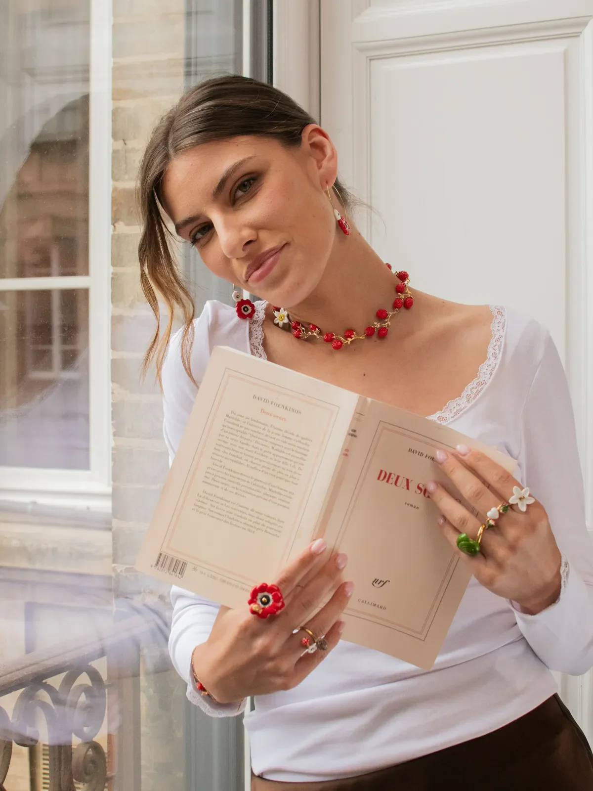Bague anémone rouge - Image 7