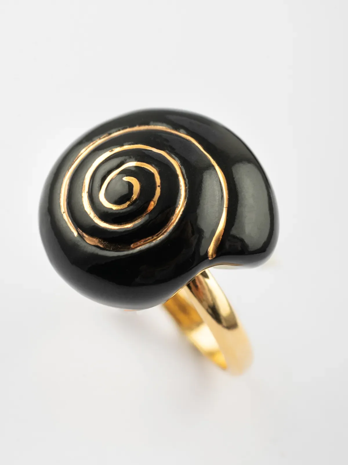 Bague escargot noir - Image 5