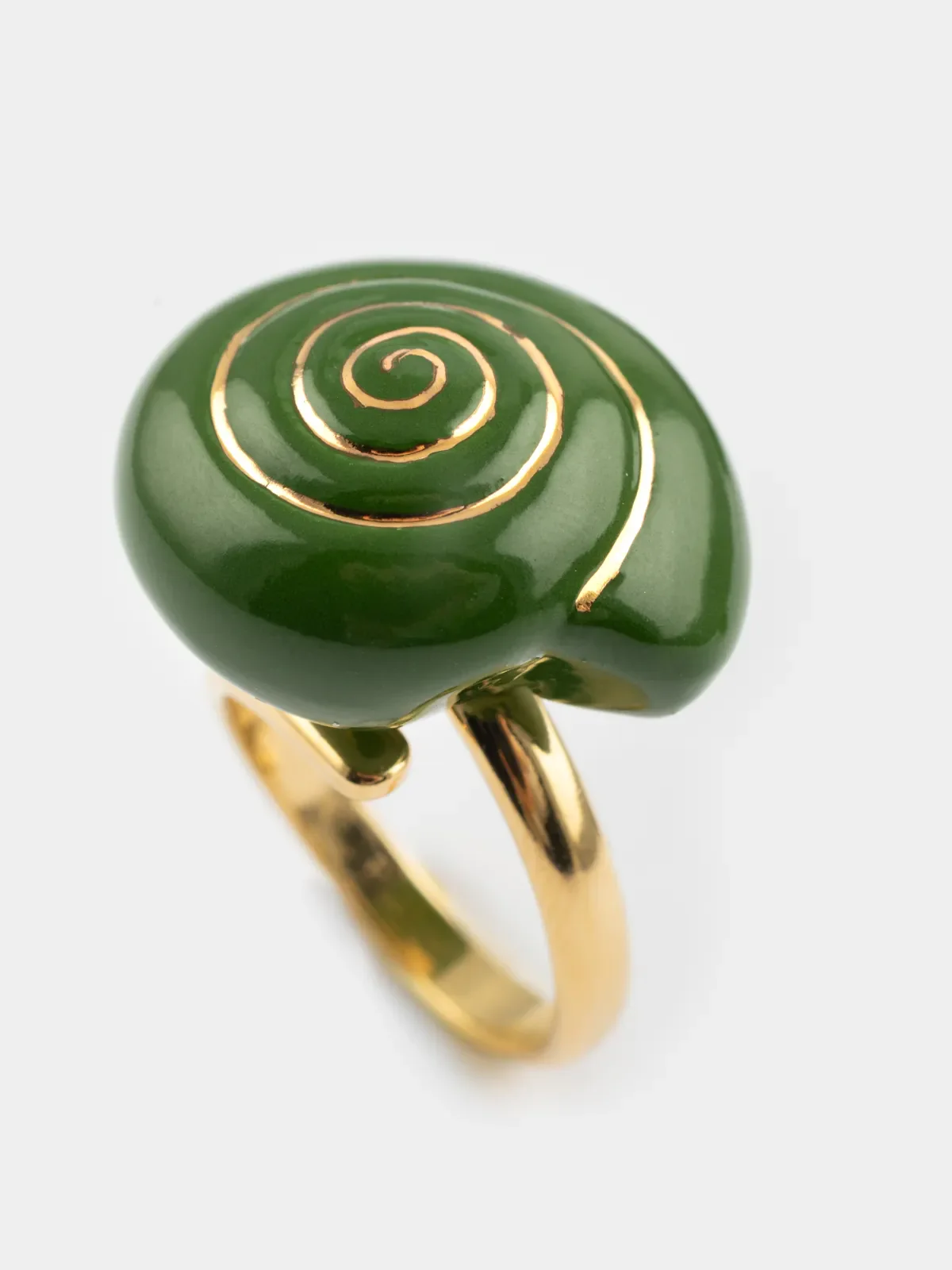 Bague escargot vert