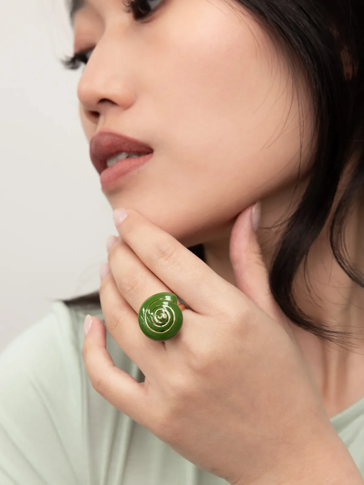 Bague escargot vert - Image 2