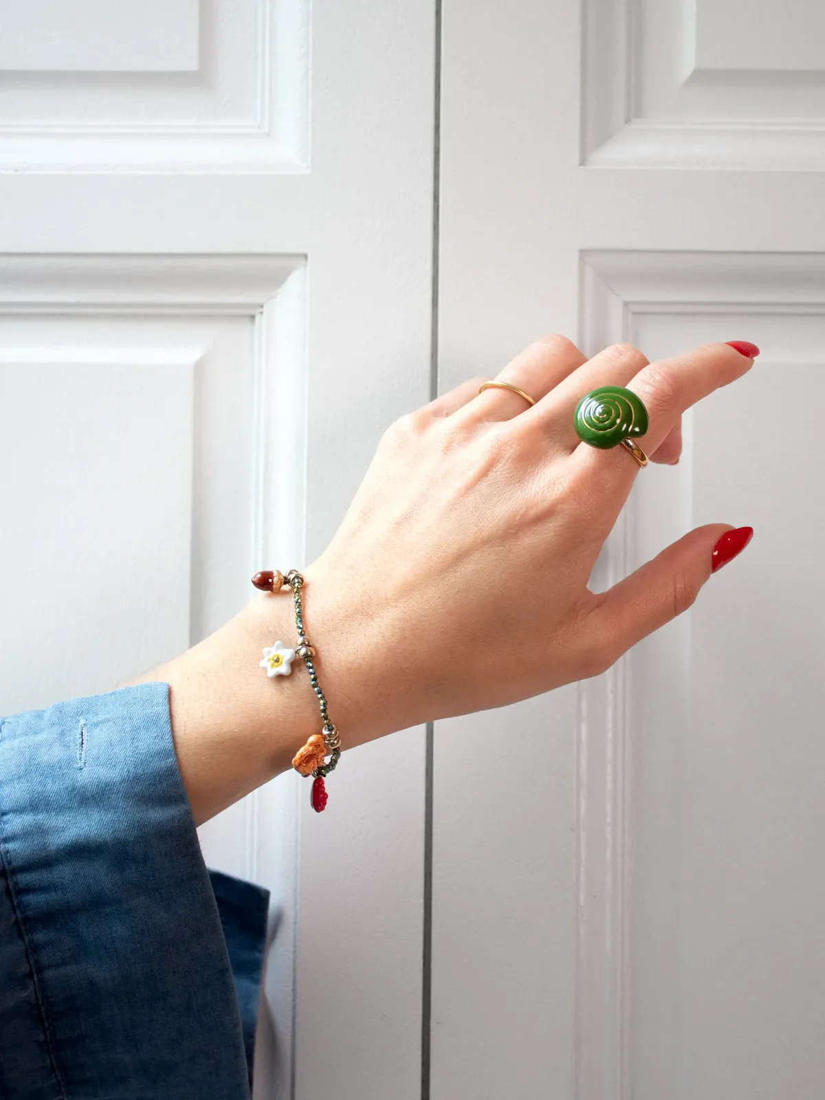 Bague escargot vert - Image 5