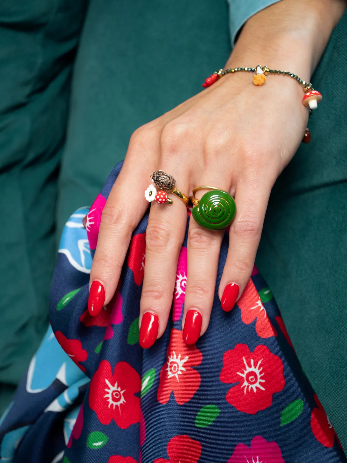 Bague escargot vert - Image 6
