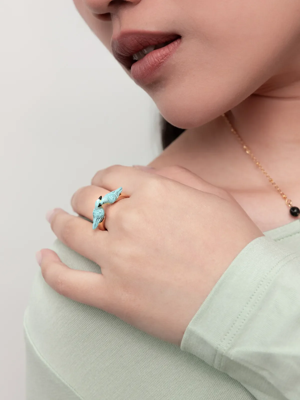 Bague FaceToFace oiseaux Parulines bleues - Image 2