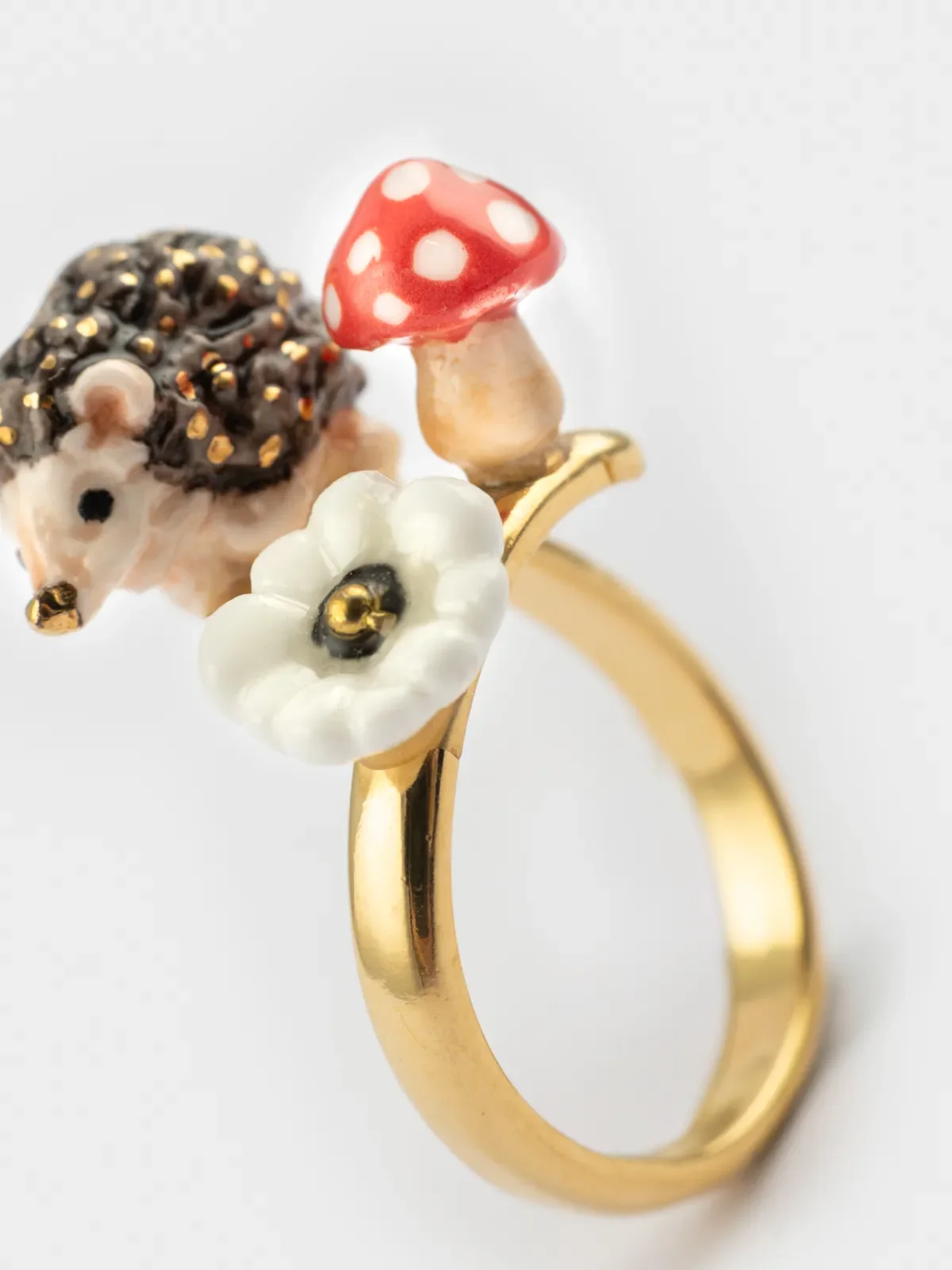 Bague hérisson, champignon et anémone - Image 8